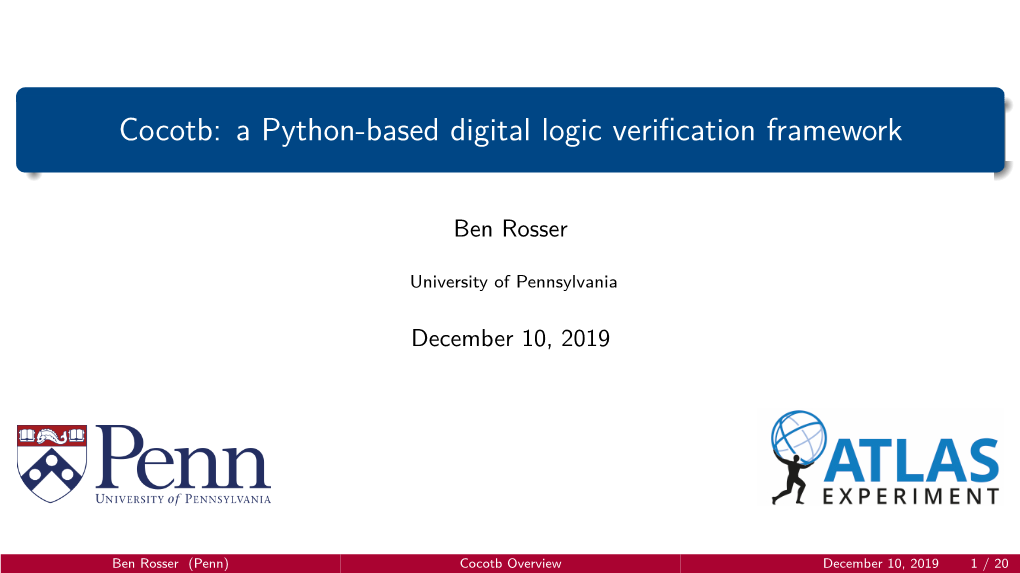 Cocotb: a Python-Based Digital Logic Verification Framework