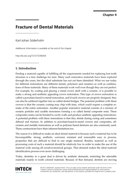 Fracture of Dental Materials