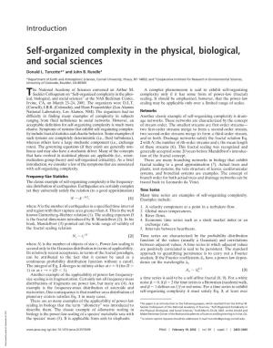 Self-Organized Complexity in the Physical, Biological, and Social Sciences