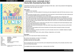 Lemonade Jones: Lemonade Jones 1 Davina Bell, Illustrated by Karen Blair