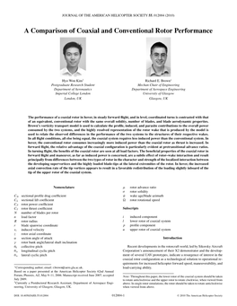 A Comparison of Coaxial and Conventional Rotor Performance