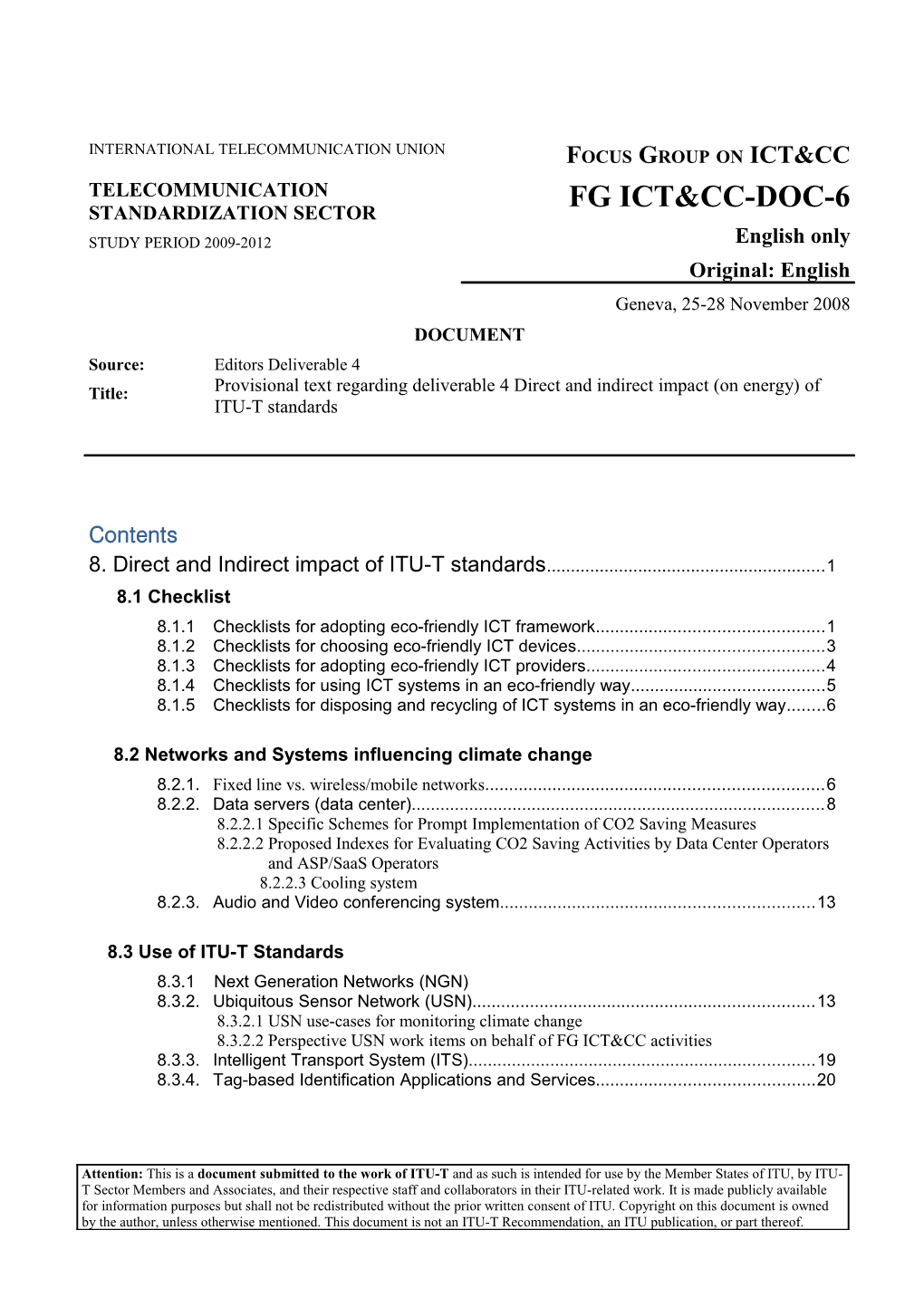 8. Direct and Indirect Impact of ITU-T Standards 1