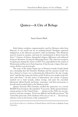 Quincy—A City of Refuge