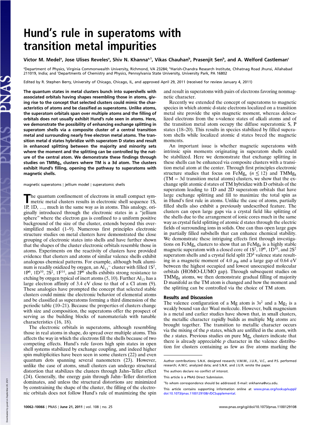 Hund's Rule in Superatoms with Transition Metal Impurities