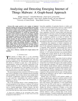 Analyzing and Detecting Emerging Internet of Things Malware: a Graph-Based Approach
