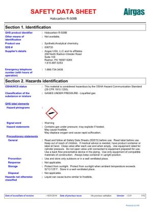 SAFETY DATA SHEET Halocarbon R-508B