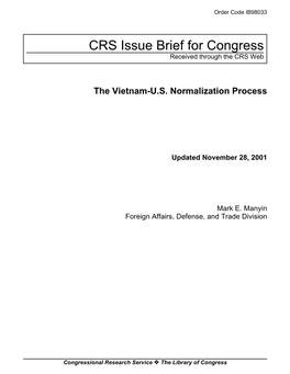 The Vietnam-U.S. Normalization Process