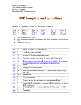 DVD Template and Guidelines