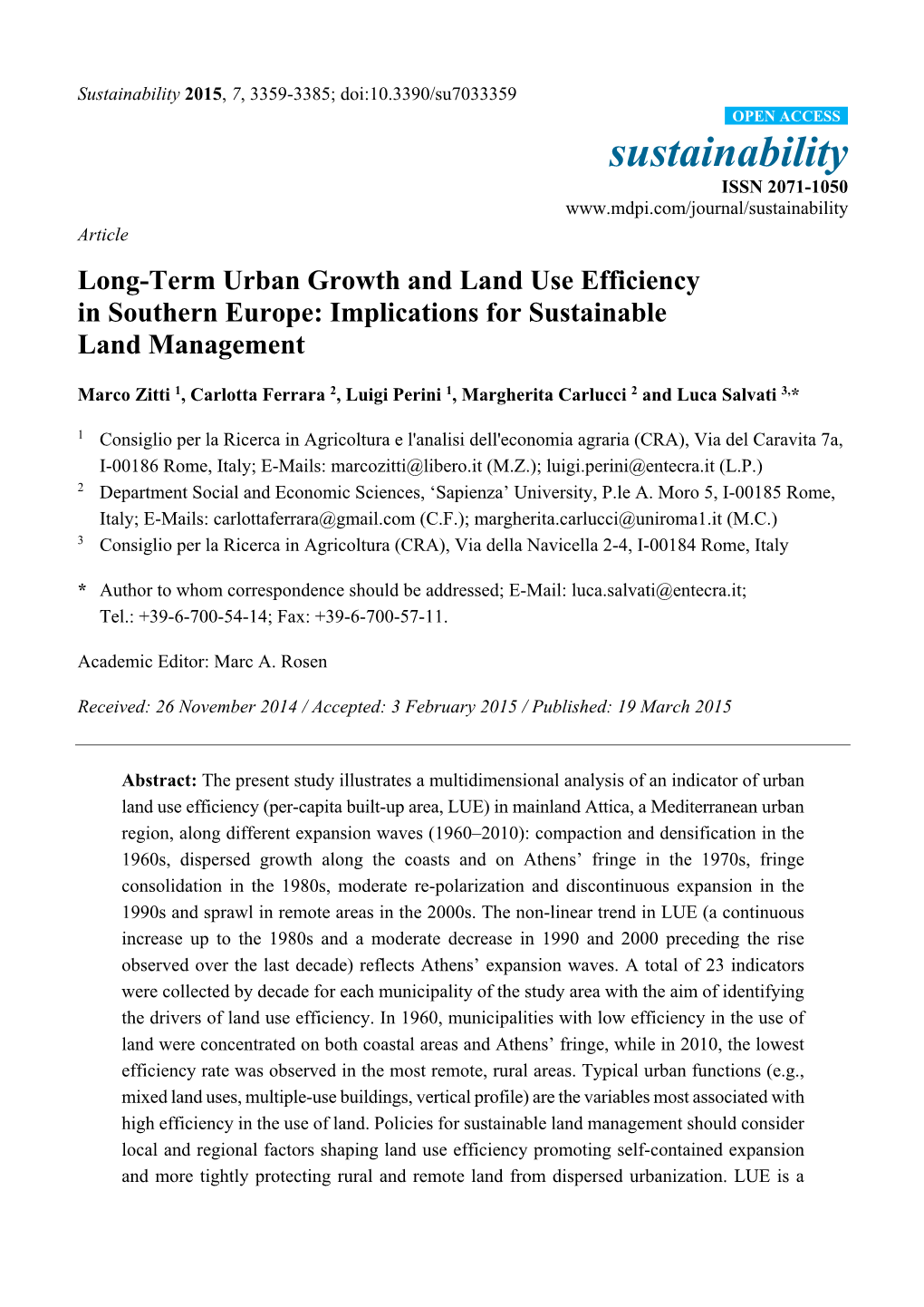 Implications for Sustainable Land Management