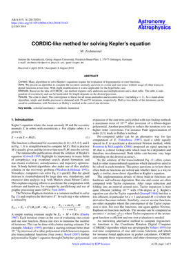 CORDIC-Like Method for Solving Kepler's Equation