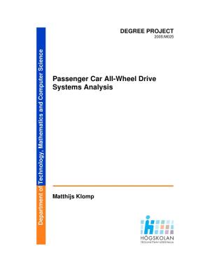 Passenger Car All-Wheel Drive Systems Analysis Matthijs Klomp