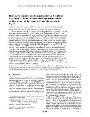 Lithospheric Structures and Precambrian Terrane Boundaries In
