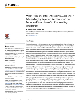 What Happens After Inbreeding Avoidance? Inbreeding by Rejected Relatives and the Inclusive Fitness Benefit of Inbreeding Avoidance
