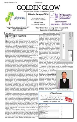 Golden Glow GOLDEN GLOW Published by Schuyler County Office for the Aging and NY Connects Office for the Aging (OFA)