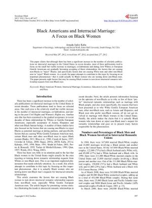 Black Americans and Interracial Marriage: a Focus on Black Women