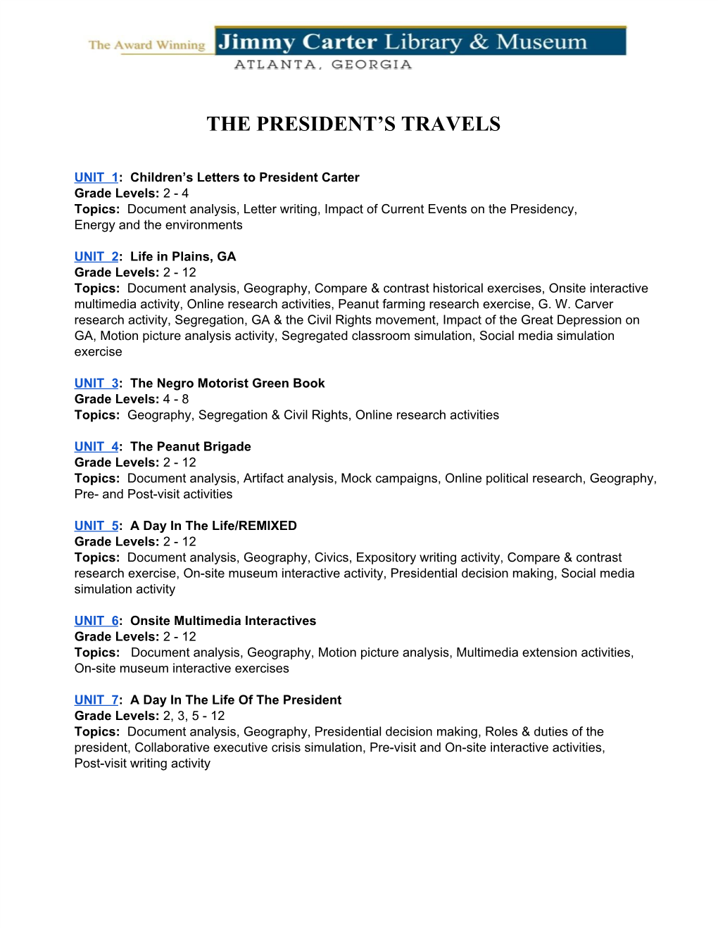 The President's Travels