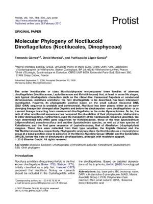 Molecular Phylogeny of Noctilucoid Dinoflagellates (Noctilucales