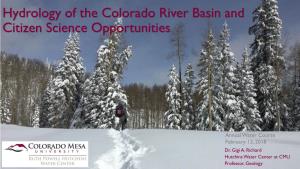 Hydrology of the Colorado River Basin and Citizen Science Opportunities