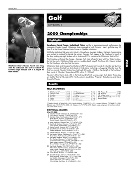 1999-00 NCAA Men's Golf Championships Records