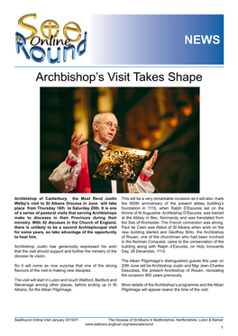 Archbishop's Visit Takes Shape NEWS