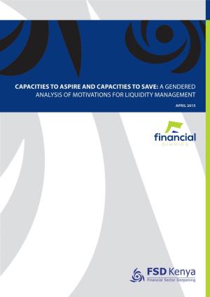 Capacities to Aspire and Capacities to Save: a Gendered Analysis of Motivations for Liquidity Management