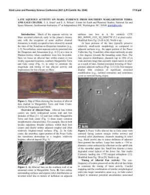 Late Aqueous Activity on Mars: Evidence from Southern Margaritifer Terra and Gale Crater