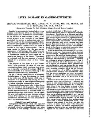 Liver Damage in Gastro-Enteritis by Bernard Schlesinger, M.D., F.R.C.P., W