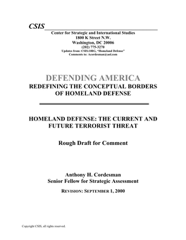 Defending America Redefining the Conceptual Borders of Homeland Defense