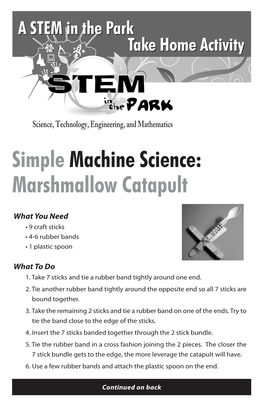 Simple Machine Science: Marshmallow Catapult Simple