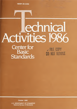 Technical Activities 1986 -Center for Basic Standards