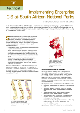 Implementing Enterprise GIS at South African National Parks