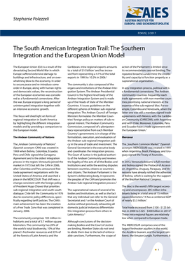 The Southern Integration and the European Union Model