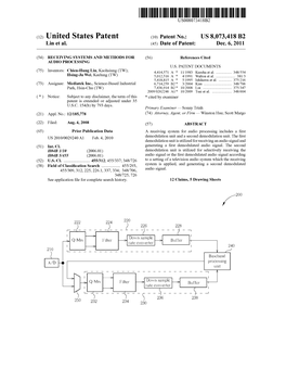 (12) United States Patent (10) Patent N0.: US 8,073,418 B2 Lin Et A]