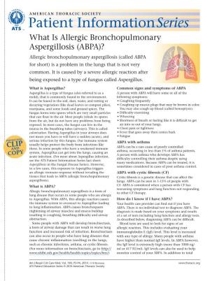 What Is Allergic Bronchopulmonary Aspergillosis