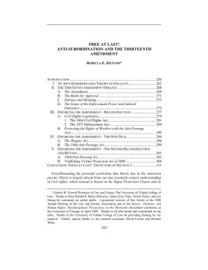 Anti-Subordination and the Thirteenth Amendment
