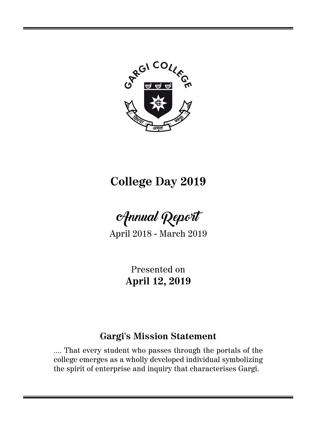 Annual Report April 2018 - March 2019