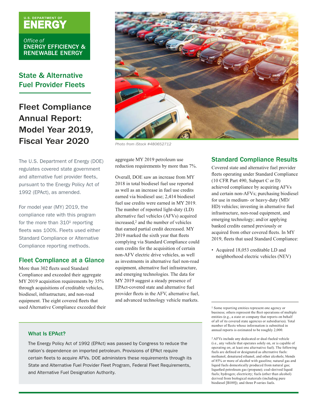 Fleet Compliance Annual Report: Model Year 2019