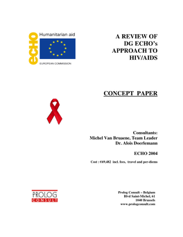 A Review of DG ECHO's Approach to HIV/AIDS