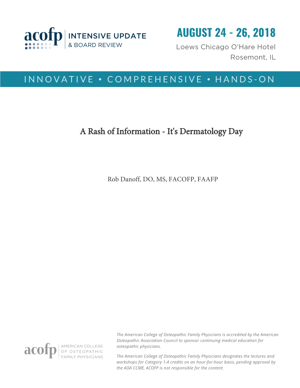 A Rash of Information - It's Dermatology Day