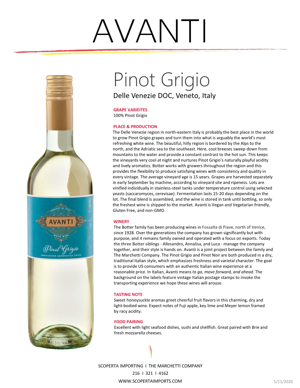 Pinot Grigio Delle Venezie DOC, Veneto, Italy