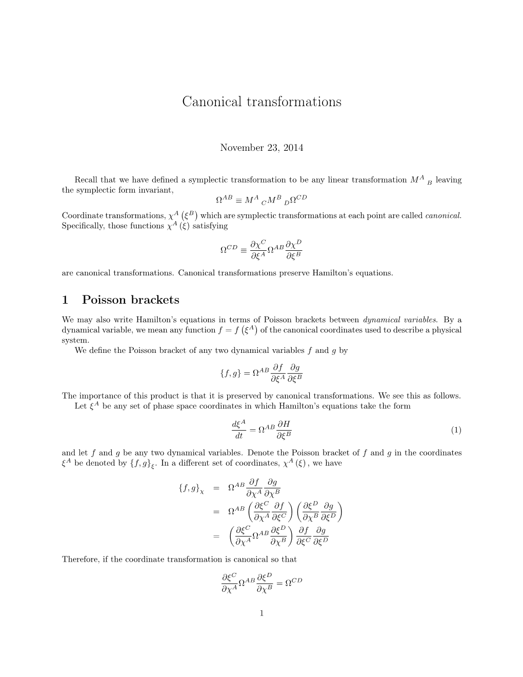 Canonical Transformations