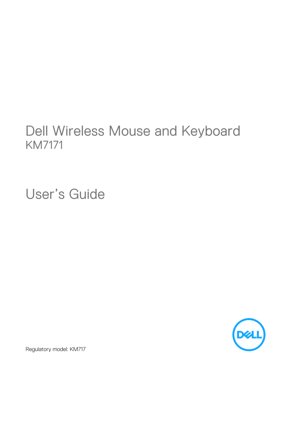 Dell Premier Wireless Keyboard and Mouse KM717 User's Guide