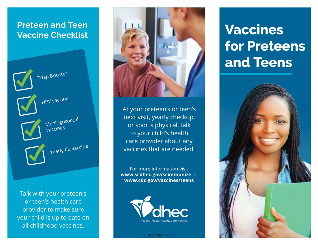 Vaccines for Preteens and Teens