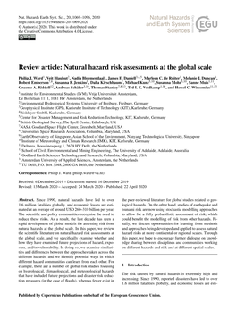Review Article: Natural Hazard Risk Assessments at the Global Scale