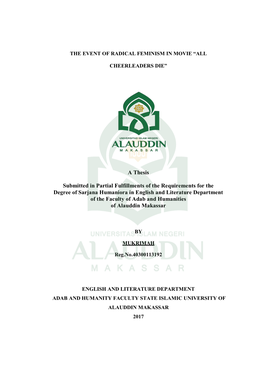 A Thesis Submitted in Partial Fulfillments of the Requirements For