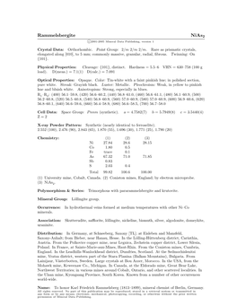 Rammelsbergite Nias2 C 2001-2005 Mineral Data Publishing, Version 1