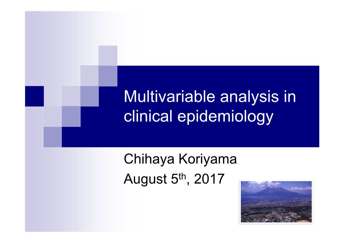 Multivariable Analysis in Clinical Epidemiology