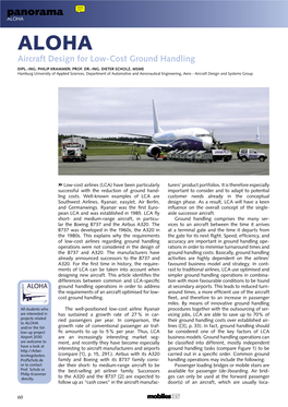 Panorama ALOHA ALOHA Aircraft Design for Low-Cost Ground Handling DIPL.-ING