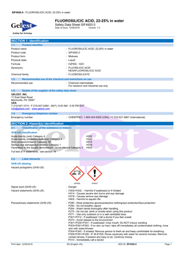 FLUOROSILICIC ACID, 22-25% in Water