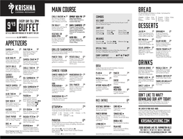KC&R Dine in and Carryout Menu